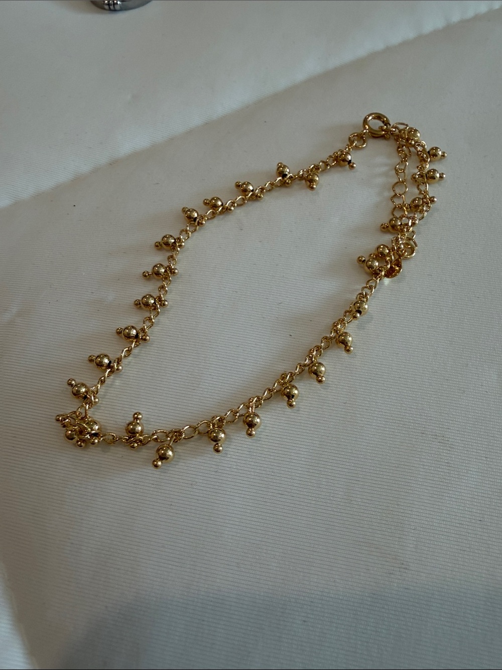 Gold Bead Charm Anklet - Elegant Women Jewelry